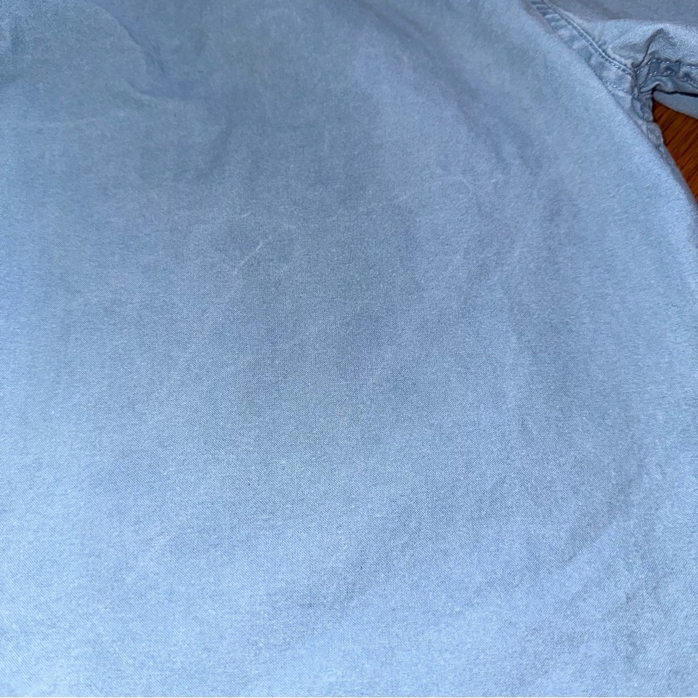 L.L.Bean Men’s Medium Blue Comfort Stretch Sun Washed Shirt Short Sleeve Pockets - Picture 10 of 14